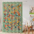 thumbnail image 6 of Shower Curtain Vintage Floral Leaf Shower Curtains for Bathroom Decor, Waterproof Polyester Shower Curtain Set with Hooks, Standard Size 72" x 72" Watercolor Wildflower Black Green, 6 of 9