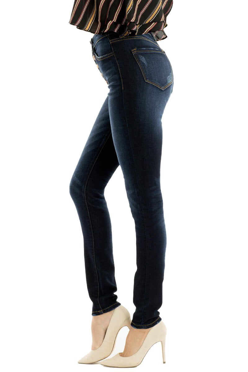 kancan exposed button jeans