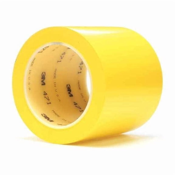 Floor Marking Tape Vinyl Yellow, 4" W x 4.1 mil Thick 471