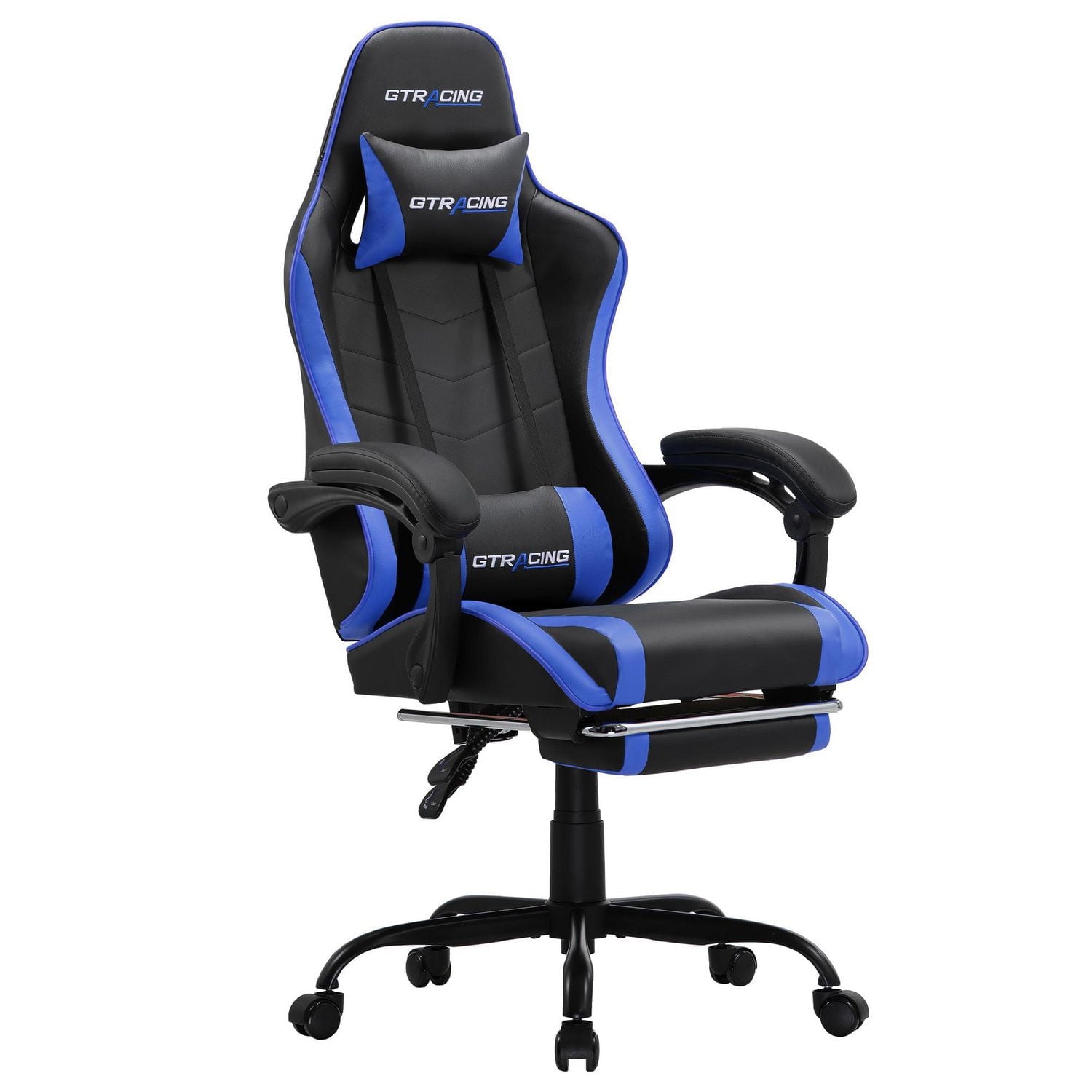 GTRACING GTWD-200 Ergonomic Gaming Chair with Adjustable Pillows and Footrest, Gaming chair with retractable footrest
