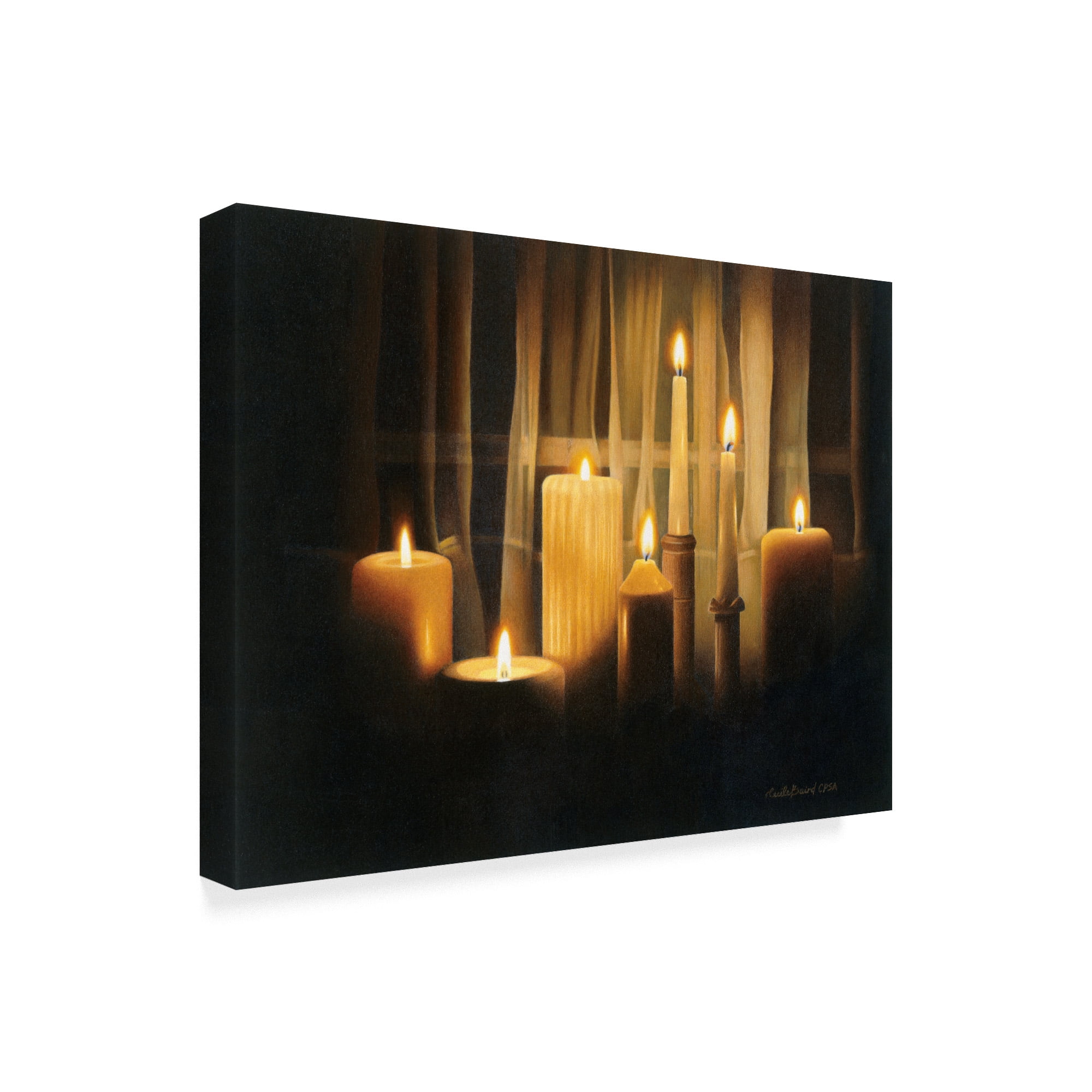 Trademark Fine Art 'Burning Bright Large Candles' Canvas Art by Cecile Baird