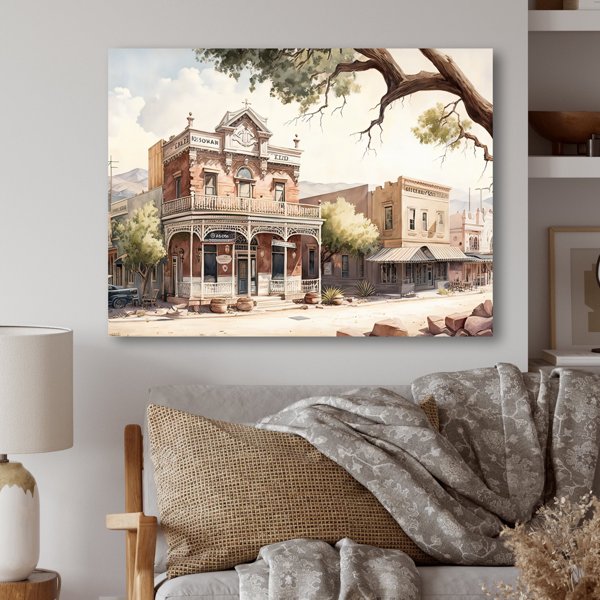 Designart Small Town In Arizona I Canvas Wall Art