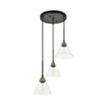 thumbnail image 4 of Indoor Modern Home Decorative Bright Ceiling Histoire 3 Light Brass and Black Pendant, 4 of 7