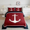 thumbnail image 2 of Erosebridal Nautical Anchor Bedding Sets King With Comforter,Geometric Stripes Comforter Sets King Size,Ocean Decoration,Reversible,Ultra Soft,3-Piece, 2 of 8