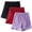 Purple, variant on Cameland 3PC Plus Size Pajama Shorts for Women Elastic Waist Comfy Lounge Shorts Soft Sleepwear Summer Shorts