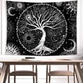 thumbnail image 3 of Tree of Life Tapestry Black and White starry Tapestry Aesthetic Wall Hanging Tapestries Home Decor for Bedroom, Living Room, Dorm (60×80 Inches), 3 of 6