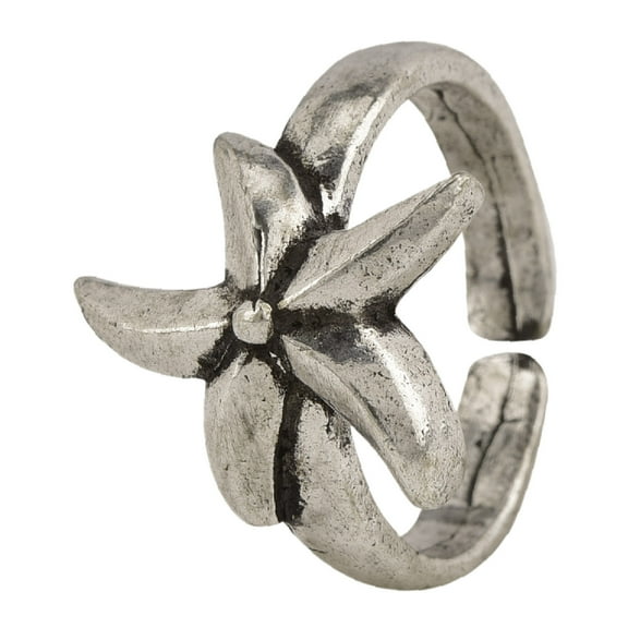Efulgenz Boho Vintage Gypsy Indian Oxidized Silver Statement Adjustable Star Shape Midi Knuckle Ring/Toe Ring Jewelry