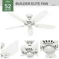 thumbnail image 3 of Hunter - Builder Indoor Ceiling Fan, 52-inch, Snow White, Traditional-style, 3-speed WhisperWind Motor, 53240, for living rooms, bedrooms, home offices, kitchens, 3 of 12