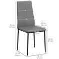 thumbnail image 3 of HOMCOM Dining Chairs Set of 4, Faux Leather Side Chairs with High Back, 3 of 10