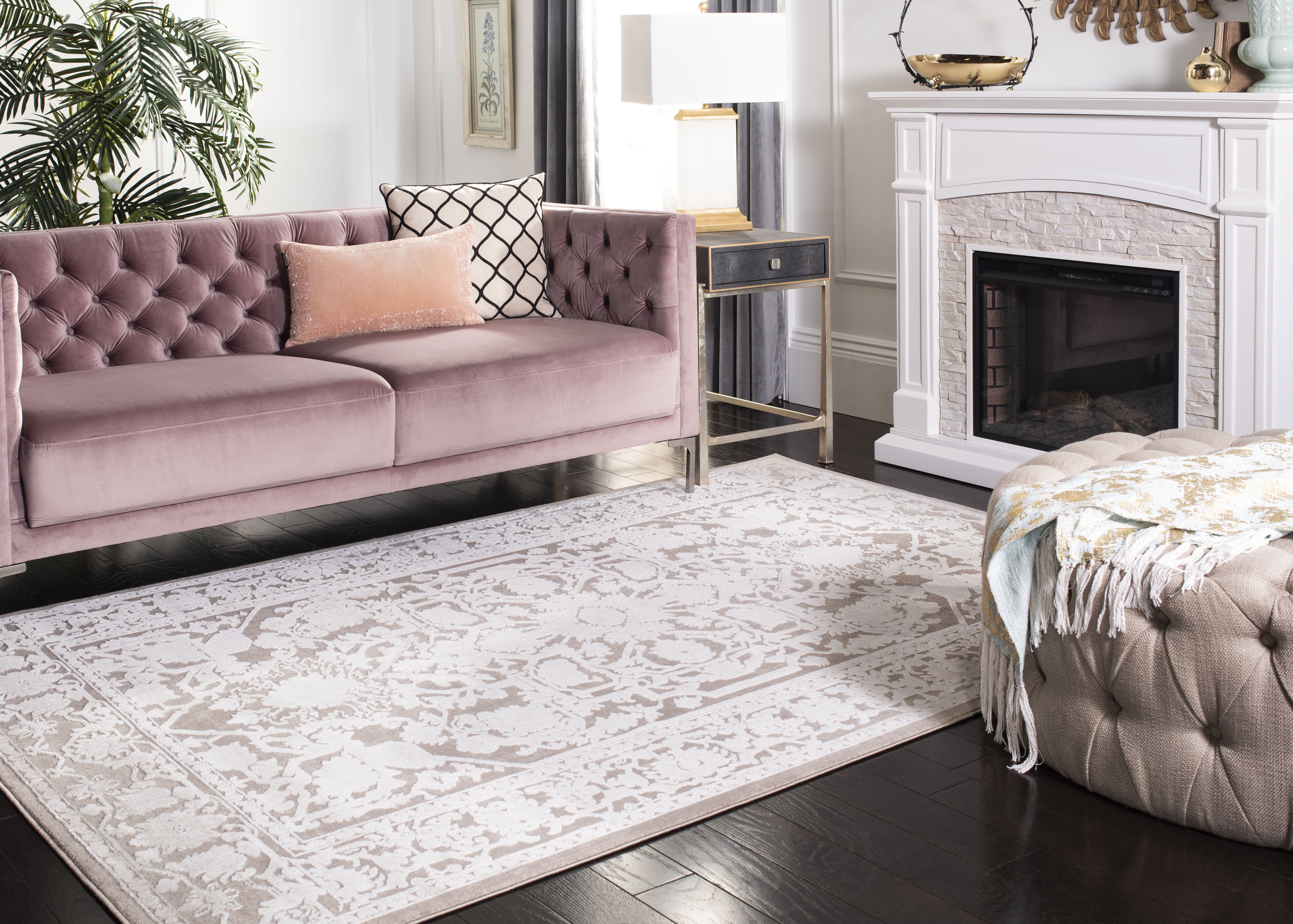SAFAVIEH Reflection Christy Oriental Area Rug, Beige/Cream, 9' x 12'