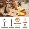 thumbnail image 4 of Cupcake Stand with Serving Tray and Metal Rod Rustic Wooden Tiered Cupcake Stand Decorative Tiered Tray Stand Display Dessert Holder for Home Tea Party Baby Shower Wedding Farmhouse Kitchen Decor, 4 of 7