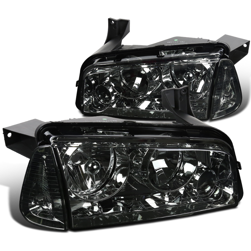 Spec-D Tuning Euro Chrome Smoke Headlights Replacement W  