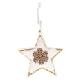 thumbnail image 2 of Adorno de Navidad de madera en lámina dorada | Copo de nieve de corazón de estrella de árbol | Decoración colgante de terciopelo | Decoración festiva para el hogar | 12x11.5cm Artesanía duradera |, 2 of 6
