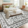 thumbnail image 4 of Ultrug Floral Area Rug Soft Non Slip Vintage Rugs for Living Room Bedroom Home Deocr Flower Carpet,6'x9',Black, 4 of 7