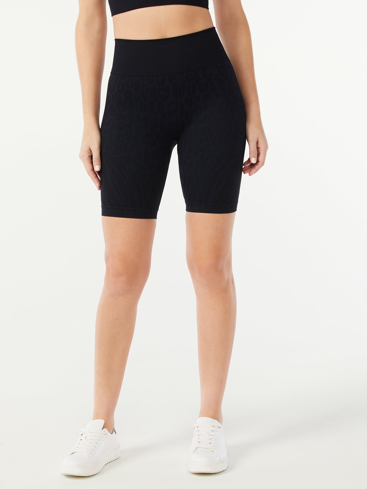 High Waisted Animal Print Bike Shorts 