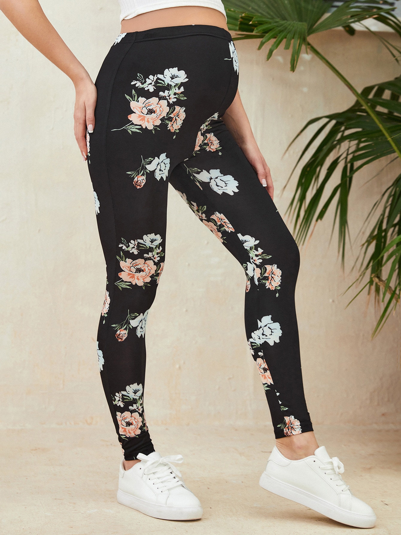 Maternity Floral Print Leggings 