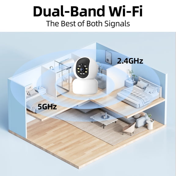 2 Pack 1080P Indoor Security Cameras, 2.4G/5G WiFi, Full Color Night Vision Two-Way Audio Auto Tracking, Home Monitor Camera as Halloween Thanksgiving Christmas Gift