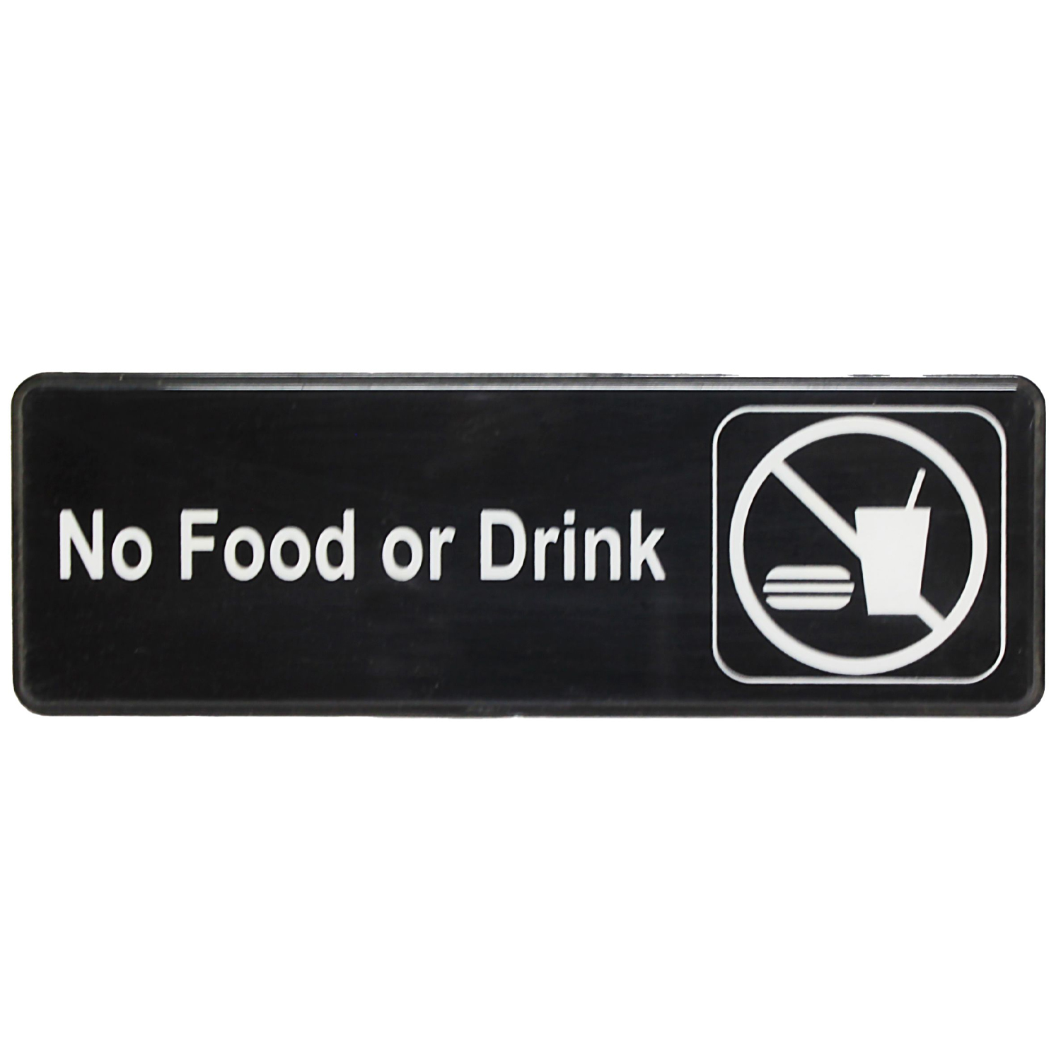 9" X 3" Information Sign With Symbols, No Food Or Drink,Pack of 12