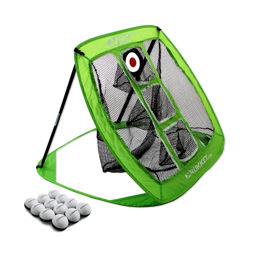 Rukket Sports PopUp Golf Chipping Training Aid Net with 12 Foam Balls