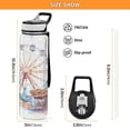 thumbnail image 3 of Sports Water Bottle 1000ML Tritan Food Grade Clear Water Bottle Fitness Outdoor Sports Bike Colorful Ferris Wheel, 3 of 7