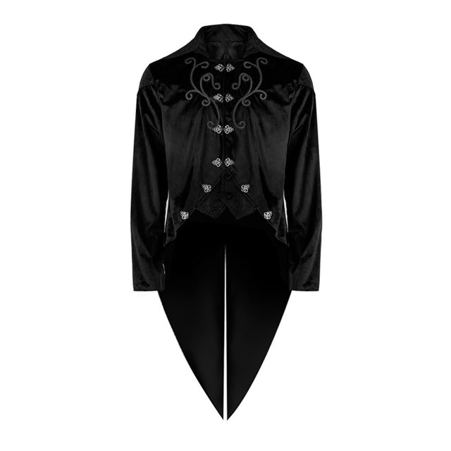 IROINNID Manteau Queue-de-Pie Gothique de Loisirs pour Hommes, Steampunk Rétro, Manteau Queue-de-Pie Médiéval à Revers, Robe de Cour, Manteau Ajusté, Noir