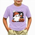thumbnail image 2 of KPOPLK Kid Girls Halloween T-Shirt Dancing Ghost Pumpkin Graphic Shirts Spooky Season Tees Short Sleeve Fall Tops,Size 6-7 Years, 2 of 5