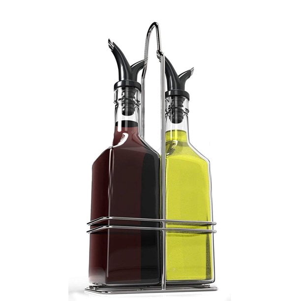 Set of 2 Oil Pourers Chef Aid Bottle Dispenser Oil Drizzle Vinegar Wine Spouts 