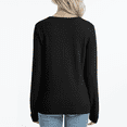 thumbnail image 4 of QUALFORT Women's 100% Cotton Lightweight Button-Front Cardigan Sweater, V-Neck Long Sleeve Knit,Black L, 4 of 8