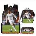 thumbnail image 1 of Soccer Star Printed Backpack Three-piece Set, Youth School Bag, Student Backpack-SinKeeU, 1 of 4
