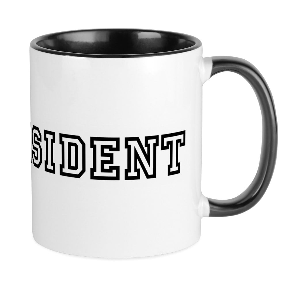 PRESIDENT White Printed Ceramic Coffee/Tea Cup 11oz mug MR 