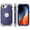 thumbnail image 2 of for iPhone 16e Back Case, Phone Case Heavy Duty 2 in 1 Rugged Shockproof Protection Hybrid Hard PC Bumper Drop Protective Silicone for Girls Women Boys Men for iPhone 16e, Darkblue, 2 of 7