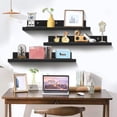 thumbnail image 3 of Giftgarden 36 inch Floating Shelves Set of 3, Wall Mounted Picture Ledge Shelf for Home, Office, Bedroom, Living Room, Kitchen Decor, Black, 3 of 10