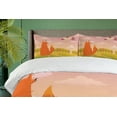 thumbnail image 4 of Ambesonne Cartoon Duvet Cover Set, Animal Fox Wildlife, 2-Calking, Orange Lilac Green, 4 of 7