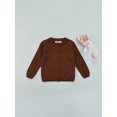 thumbnail image 2 of Cardigan Tricoté pour Filles et Garçons, Manches Longues, à Simple Boutonnage, 2 of 8