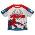 thumbnail image 4 of Marvel Spider-Man Mesh T-Shirt and French Terry Jogger Pants Outfit Set Logo Toddler to Big Kid, 4 of 5