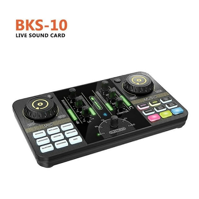 Professional Audio Mixer Podcast Microphone Sound Card Kit for Smartphone Laptop Computer Vlog Recording Live Streaming