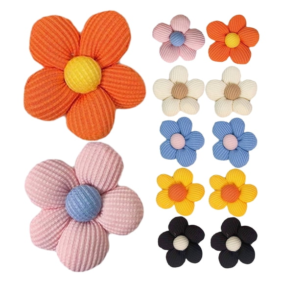 TEHAUX 12Pcs Toddler Girl Hair Accessories Assorted Color Cloth Flower Bows for Infants