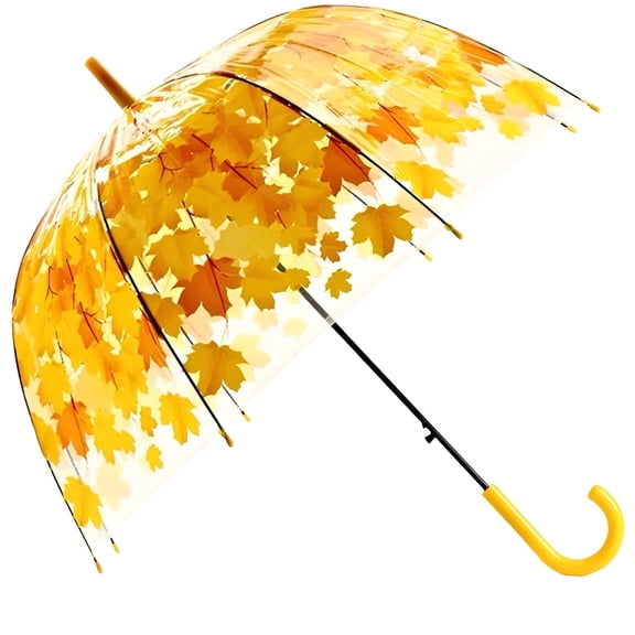 GASTROPOD 2026 New Clear Umbrella,Water-Repellent Coating Clear Umbrella for Women,Lotus Leaf Effect Large Umbrella,Yellow