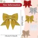 thumbnail image 2 of KAIYANG Paquete de 8 lazos dorados para árbol de Navidad, lazos dorados con purpurina de 5,5 pulgadas para coronas, decoraciones de guirnaldas, dorados, 2 of 5