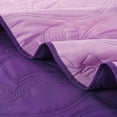 thumbnail image 4 of Legacy Decor 3 Pcs Shell & Seahorse Stitched Pinsonic Reversible Lightweight All Season Bedspread Quilt Coverlet Oversize, Purple Color, King Size, 4 of 7
