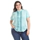 thumbnail image 1 of Blusa con detalles de lentejuela Roman Fashion /Tallas Extras, 8034 (Menta) azul 38, 1 of 6