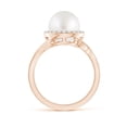 thumbnail image 2 of Angara South Sea Cultured Pearl & Diamond Halo Bypass Ring in 14K Rose Gold for Women | June Birthstone Jewelry for Her, 2 of 8