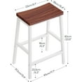 thumbnail image 3 of Bar Stools, Set of 2 Bar Chairs, 23.6 Inch Saddle Stools, Kitchen Counter Seat with Footrests, Industrial Barstools for Dining Room, Kitchen, Counter, Bar, Walnut and White HW02MD01, 3 of 19