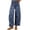 Blue, variant on Women Floral Print Jeans Straight Leg Pants with Cuffed Hem Casual Trousers Pants, Size S-2XL