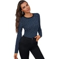 thumbnail image 2 of Women Long Sleeve Crew Neck/Scoop Neck Rayon Slim Fit Stretchy Layer T Shirts Tops, 2 of 6