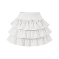 thumbnail image 2 of ATOGUTA Girl's Skirts White Elastic High Waist A-Line Short Mini Skirt for School Casual 3T-13, 2 of 7