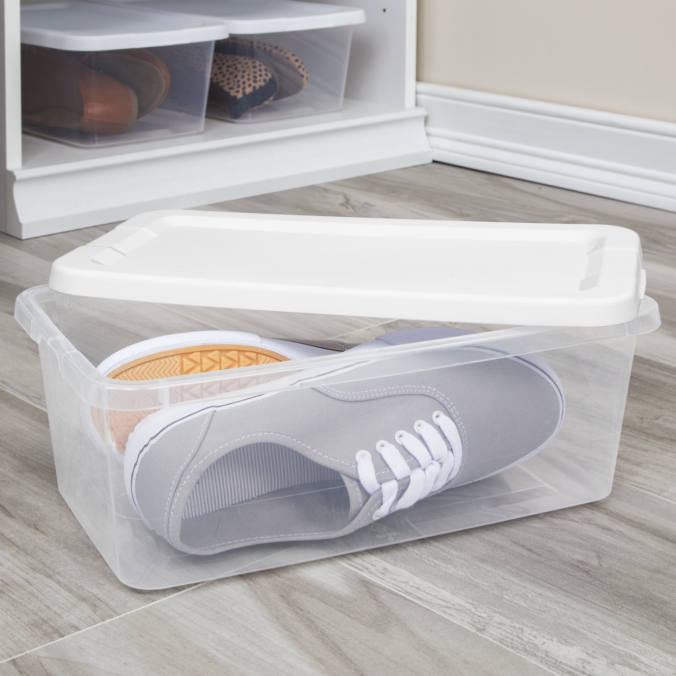 Sterilite Set of 10 6-Quart Storage Bins with Lids, Clear photo 5