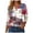 Red, variant on GEWSEY America 250 Tshirt 3/4 Sleeve Tops V Neck Independence Day Shirts Patriotic Pattern Tunic Tops (Black, L)