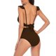 thumbnail image 4 of Bikini de Corte Alto de Mujer Bikinis sin Espalda Ajustables de Color Sólido, Traje de Baño Sexy Frenum Flounce con Almohadilla de Pecho, 4 of 7