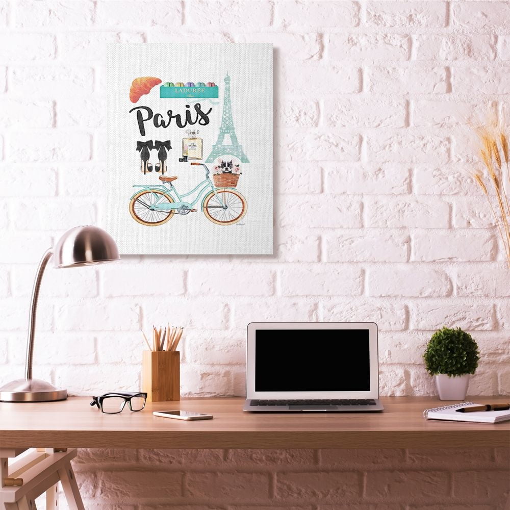 Stupell Industries Paris Objects Bike Heels Glam Fashion Watercolor Canvas Wall Art by Amanda Greenwood